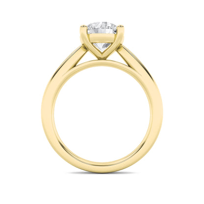 3Cttw Round Shaped Lab Grown Diamond (F/VS) Classic Shank Solitaire Engagement Ring in 14K Gold