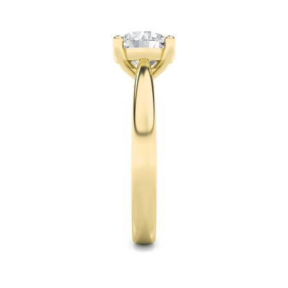 3Cttw Round Shaped Lab Grown Diamond (F/VS) Classic Shank Solitaire Engagement Ring in 14K Gold