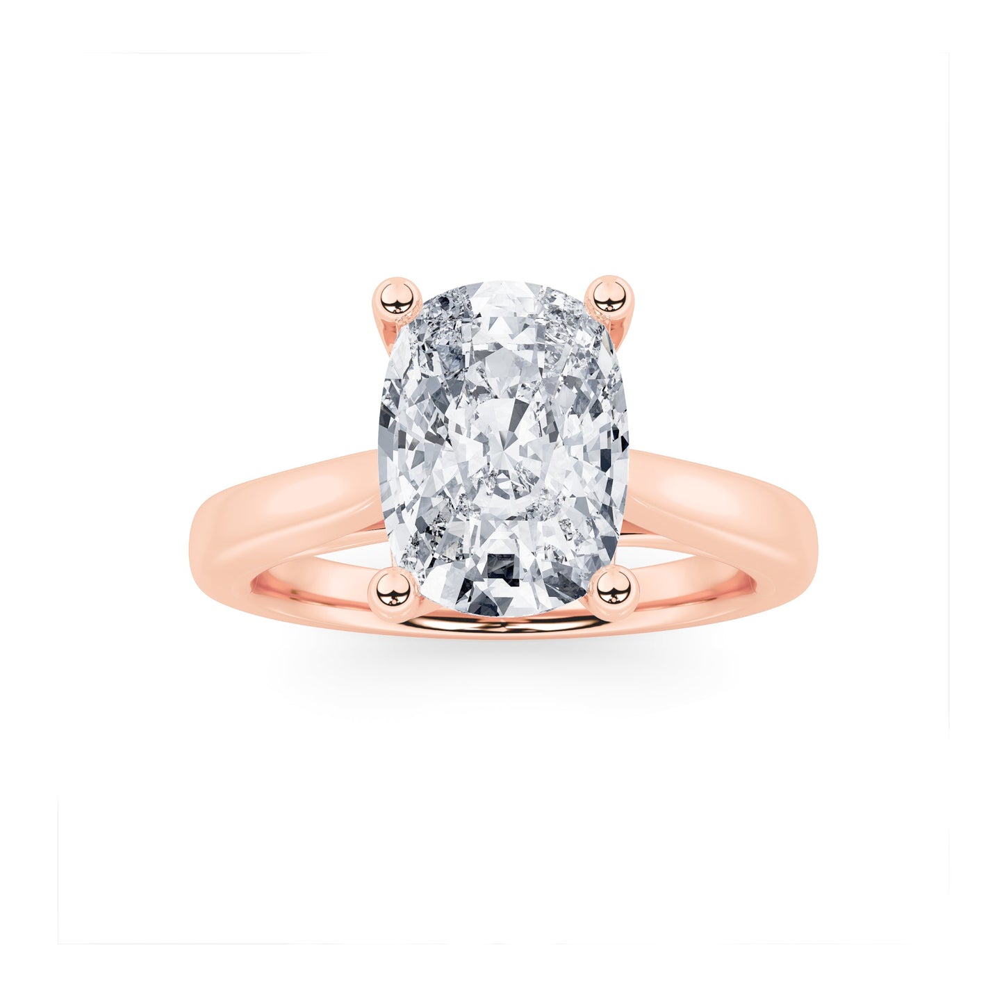 2Cttw Elongated Cushion Shaped Lab Grown Diamond (G/VS) Two Tone Cathedral Shank Engagement Ring in14K Gold