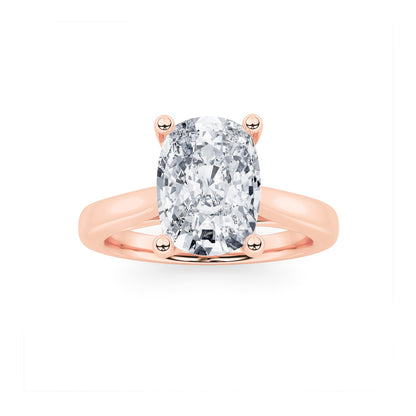2Cttw Elongated Cushion Shaped Lab Grown Diamond (G/VS) Two Tone Cathedral Shank Engagement Ring in14K Gold