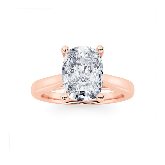 2Cttw Elongated Cushion Shaped Lab Grown Diamond (G/VS) Two Tone Cathedral Shank Engagement Ring in14K Gold