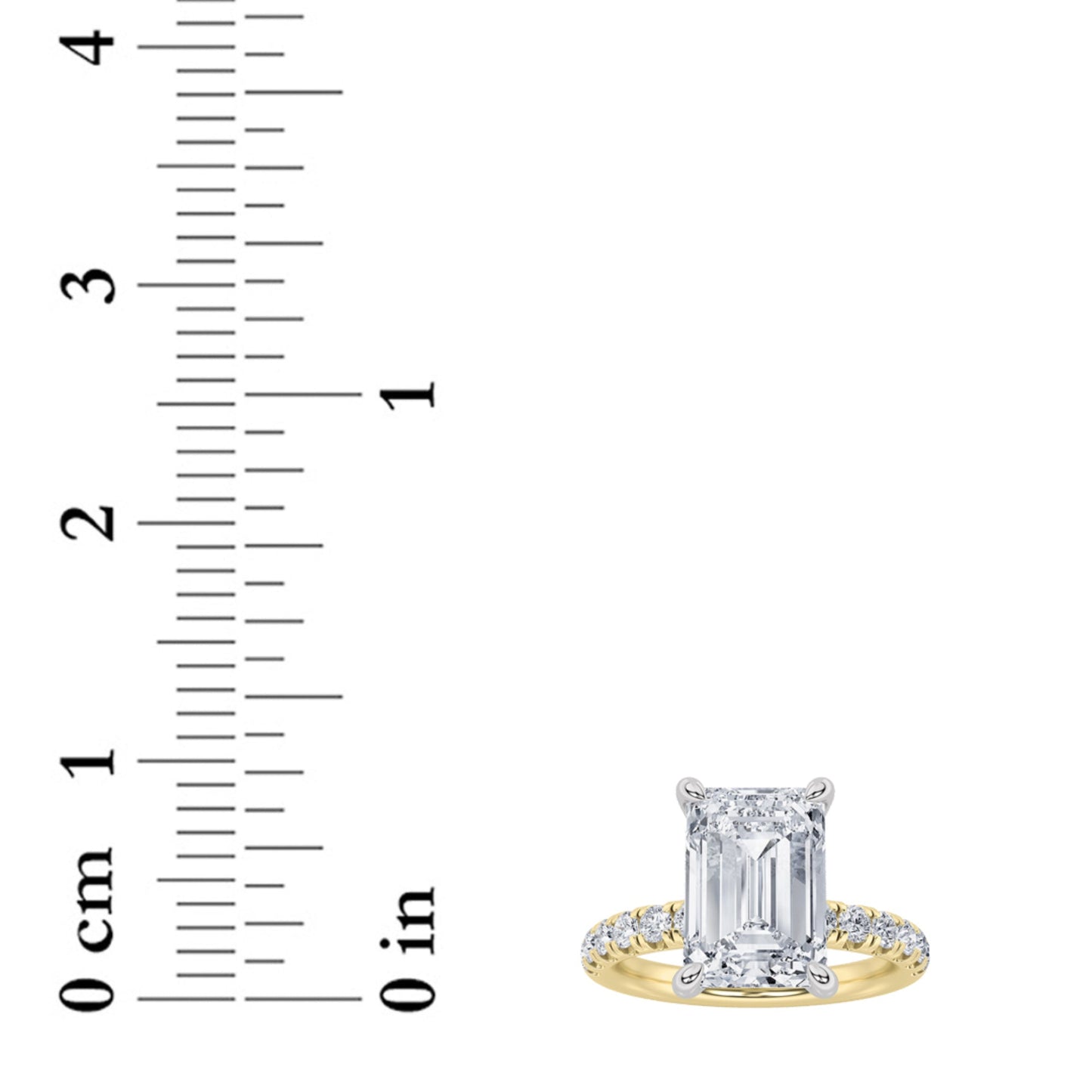 2Cttw Radiant Shaped Lab Grown Diamond (F/VVS) Hidden Halo Accented Ring in 14K Gold