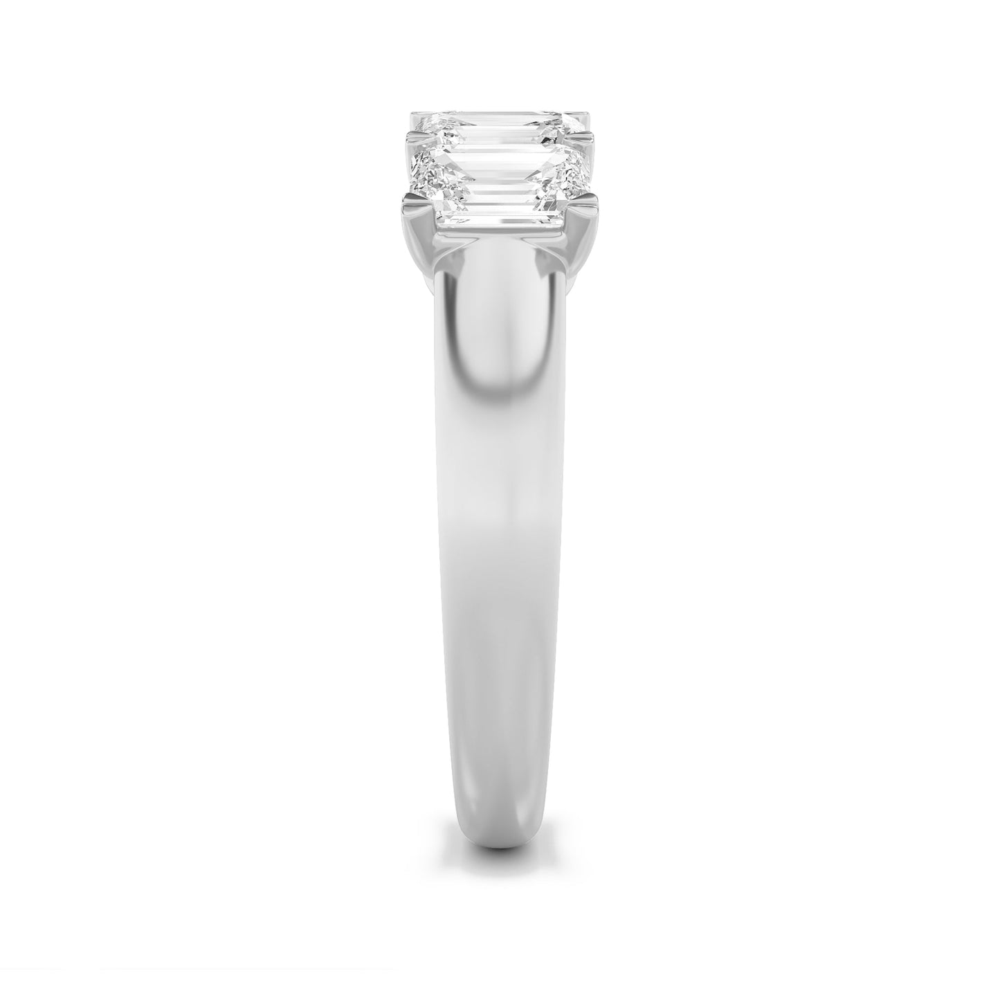2Cttw Emerald Shaped Lab Grown Diamond (F/VS) Five Stone Band Ring in 14K Gold
