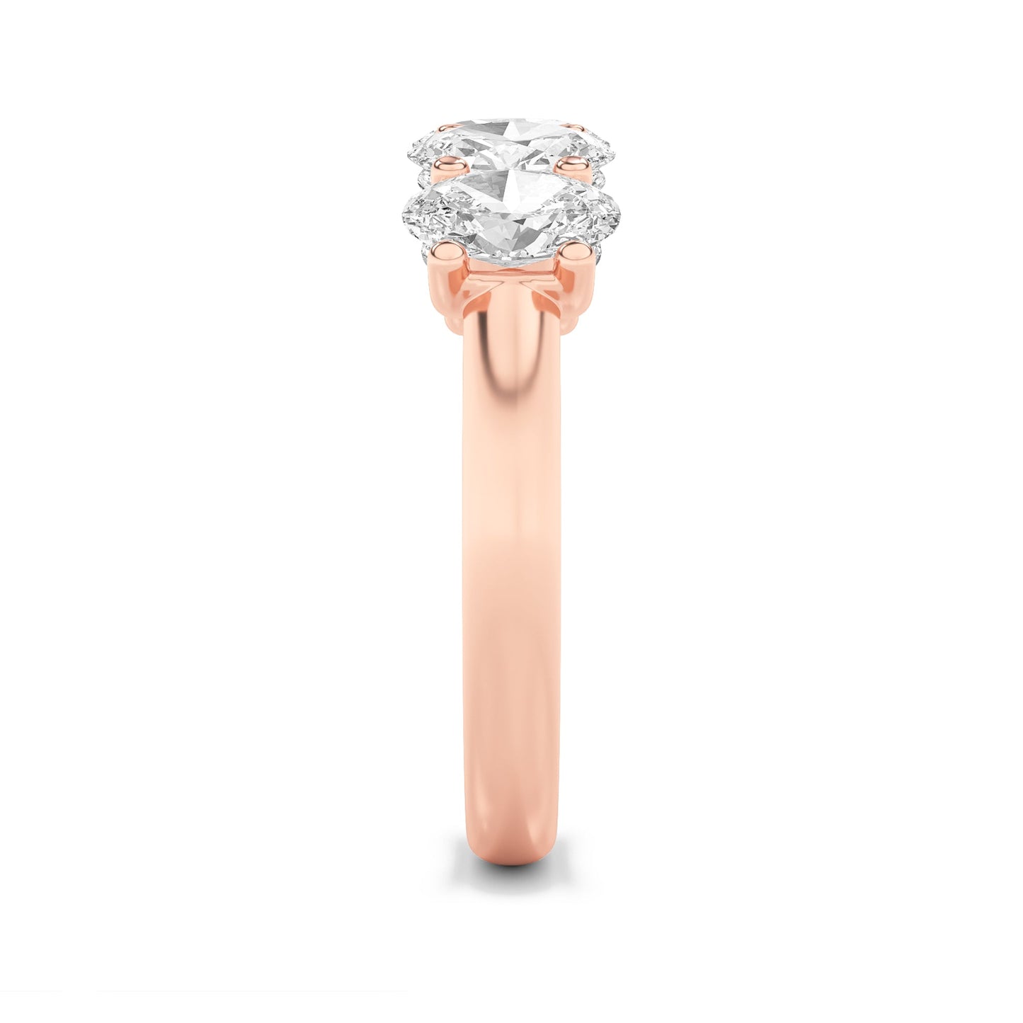 2Cttw Oval Shaped Lab Grown Diamond (F/VS) Five Stone Band Ring in 14K Gold