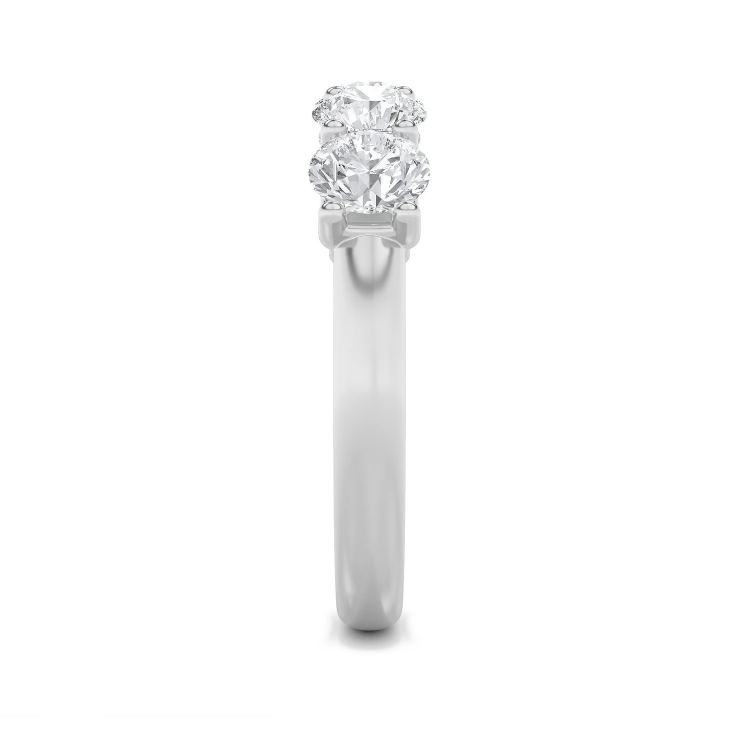 2Cttw Round Shaped Lab Grown Diamond (F/VS) Five Stone Band Ring in 14K Gold