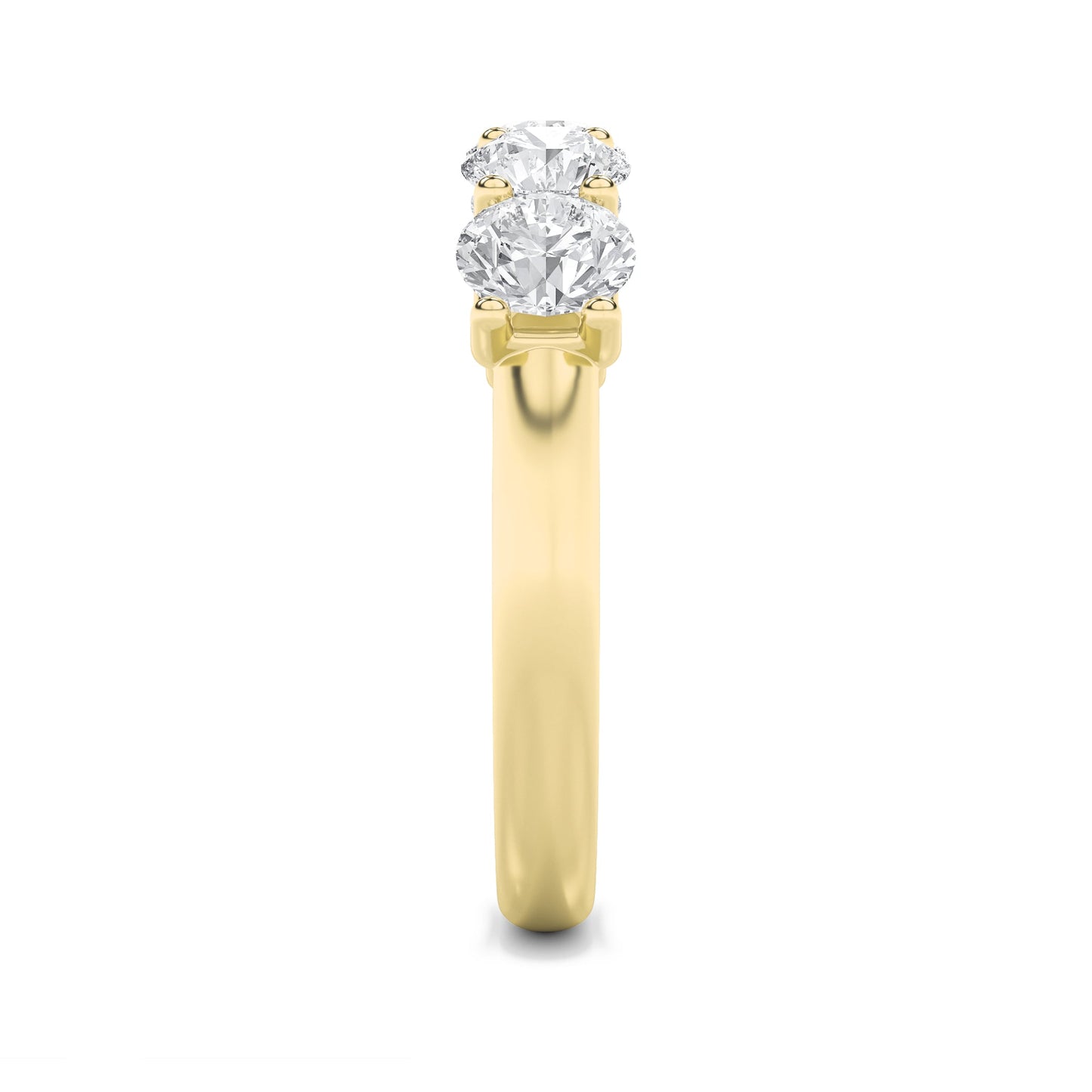2Cttw Round Shaped Lab Grown Diamond (F/VS) Five Stone Band Ring in 14K Gold