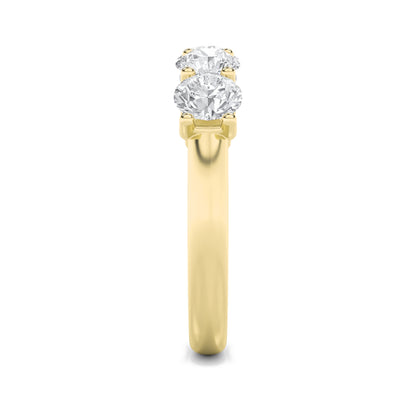 2Cttw Round Shaped Lab Grown Diamond (F/VS) Five Stone Band Ring in 14K Gold