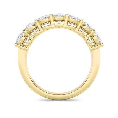 2Cttw Oval Shaped Lab Grown Diamond (F/VS) Seven Stone Band Ring in 14K Gold