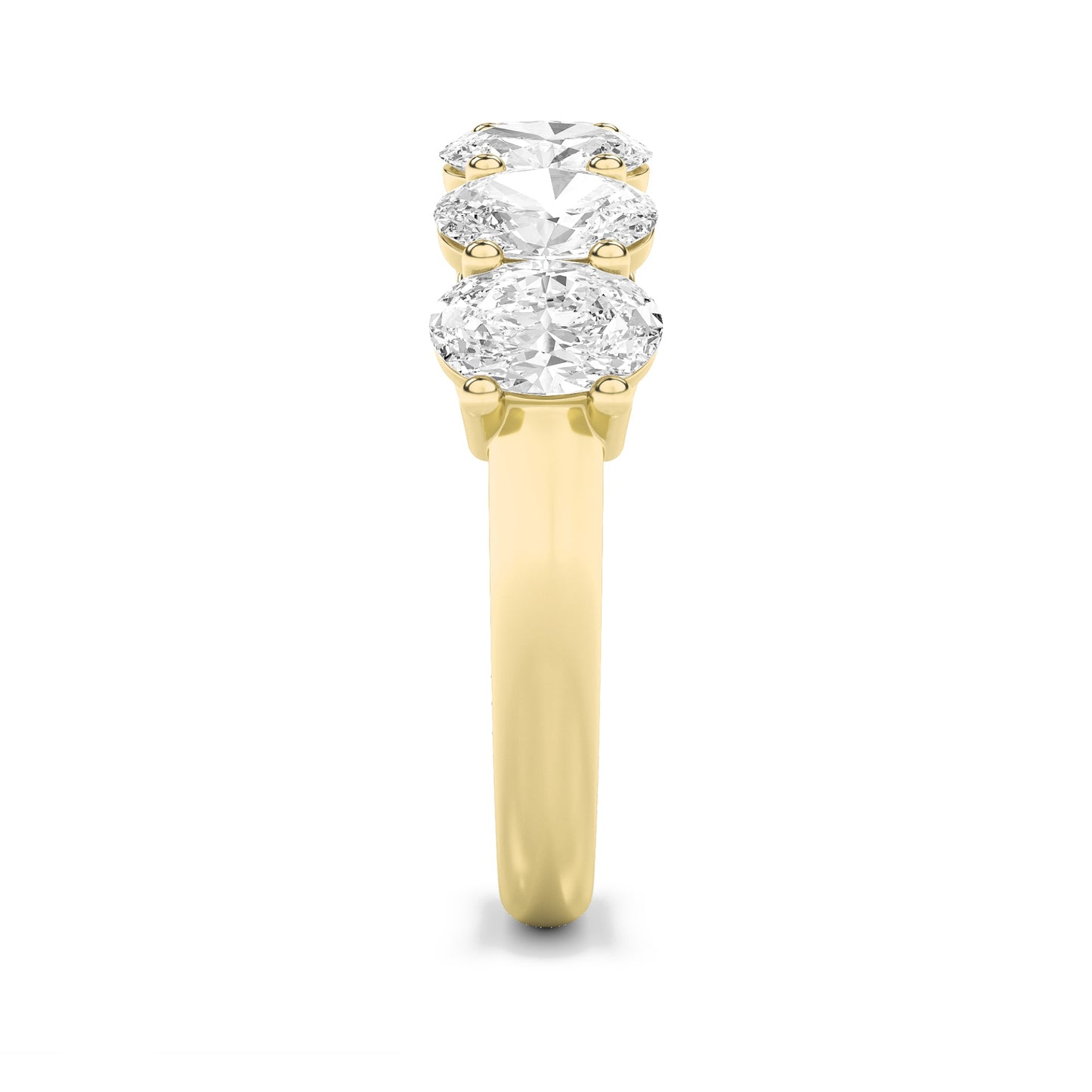 2Cttw Oval Shaped Lab Grown Diamond (F/VS) Seven Stone Band Ring in 14K Gold