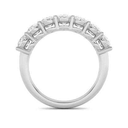 3Cttw Oval Shaped Lab Grown Diamond (F/VS) Seven Stone Band Ring in 14K Gold