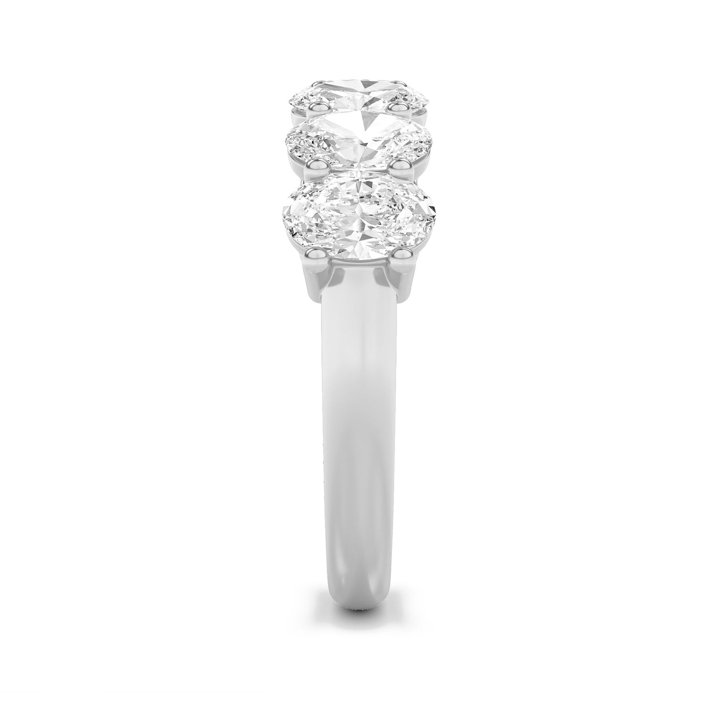 3Cttw Oval Shaped Lab Grown Diamond (F/VS) Seven Stone Band Ring in 14K Gold