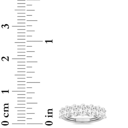 3Cttw Oval Shaped Lab Grown Diamond (F/VS) Seven Stone Band Ring in 14K Gold