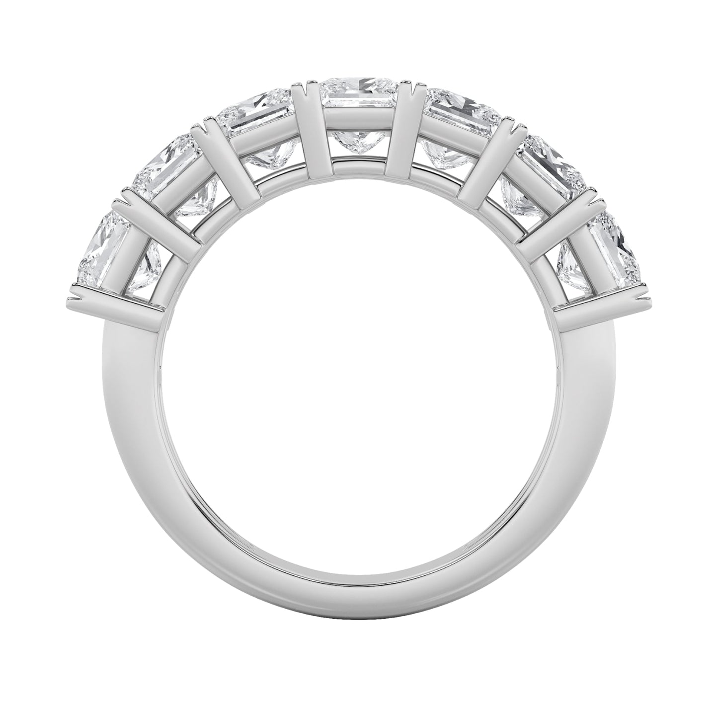 2Cttw Princess Shaped Lab Grown Diamond (F/VS) Seven Stone Band Ring in 14K Gold