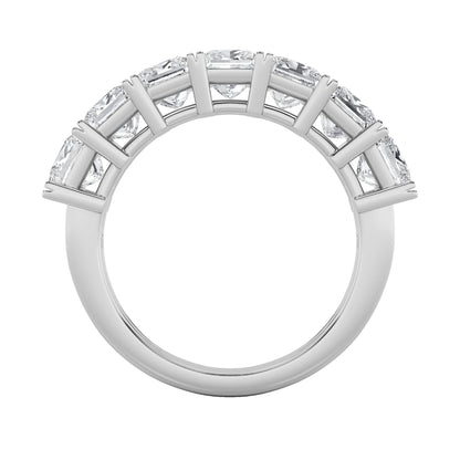 2Cttw Princess Shaped Lab Grown Diamond (F/VS) Seven Stone Band Ring in 14K Gold