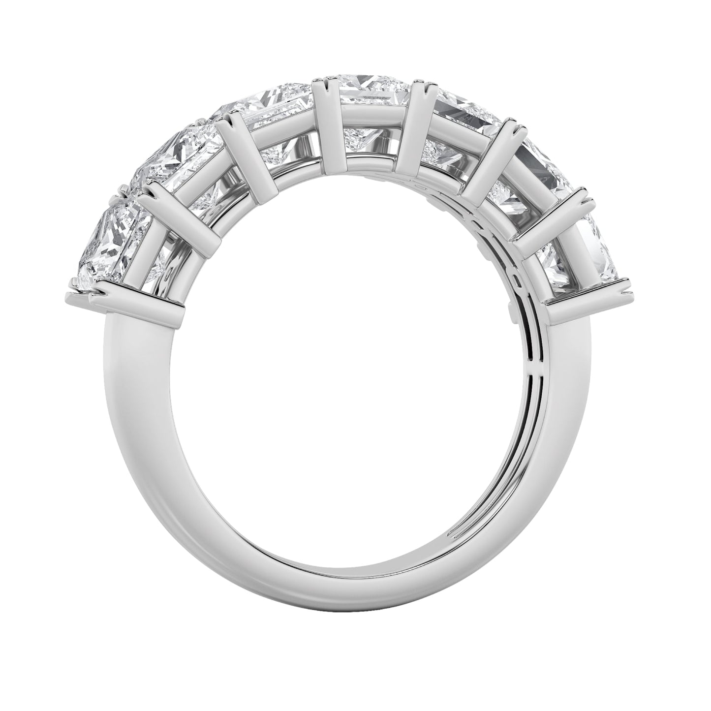 2Cttw Princess Shaped Lab Grown Diamond (F/VS) Seven Stone Band Ring in 14K Gold