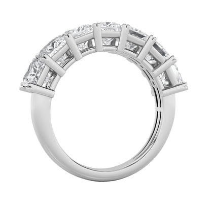 2Cttw Princess Shaped Lab Grown Diamond (F/VS) Seven Stone Band Ring in 14K Gold