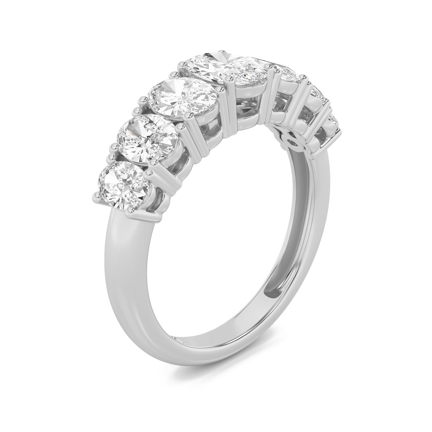 2Cttw Oval Shaped Lab Grown Diamond (F/VS) Seven Stone Band Ring in 14K Gold