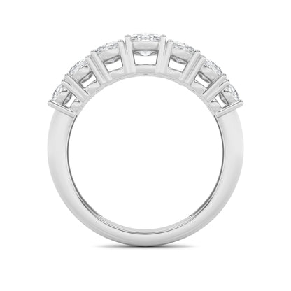 2Cttw Oval Shaped Lab Grown Diamond (F/VS) Seven Stone Band Ring in 14K Gold