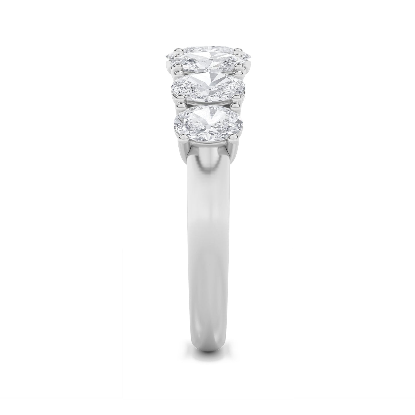 2Cttw Oval Shaped Lab Grown Diamond (F/VS) Seven Stone Band Ring in 14K Gold