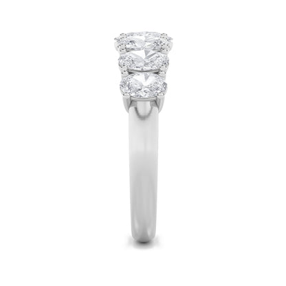 2Cttw Oval Shaped Lab Grown Diamond (F/VS) Seven Stone Band Ring in 14K Gold