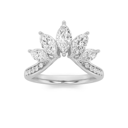 1.5Cttw Marquise Shaped Lab Grown Diamond (F/VVS) Fancy Contour Ring in 14K Gold