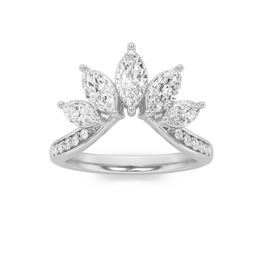 1.5Cttw Marquise Shaped Lab Grown Diamond (F/VVS) Fancy Contour Ring in 14K Gold