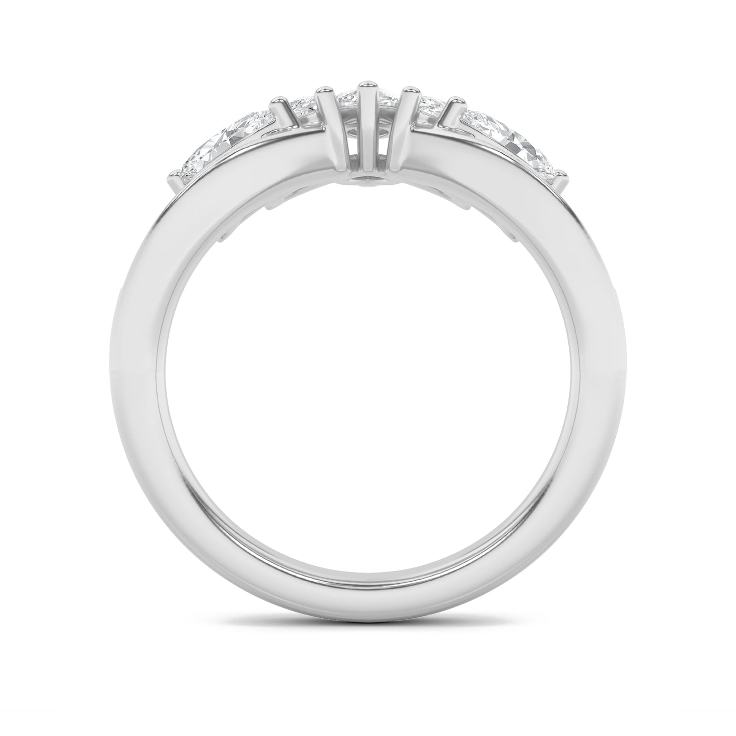 1.5Cttw Marquise Shaped Lab Grown Diamond (F/VVS) Fancy Contour Ring in 14K Gold