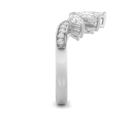 1.5Cttw Marquise Shaped Lab Grown Diamond (F/VVS) Fancy Contour Ring in 14K Gold
