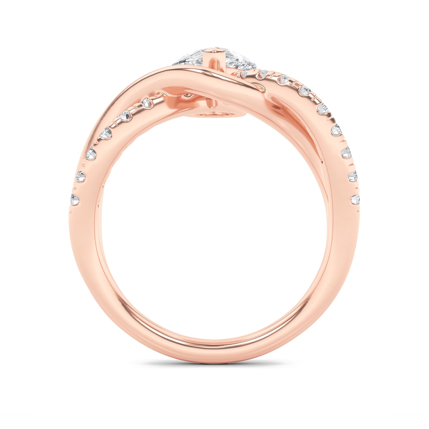 1.5Cttw Pear Shaped Lab Grown Diamond (F/VS) Fashion Solitaire Engagement Ring in 14K Gold