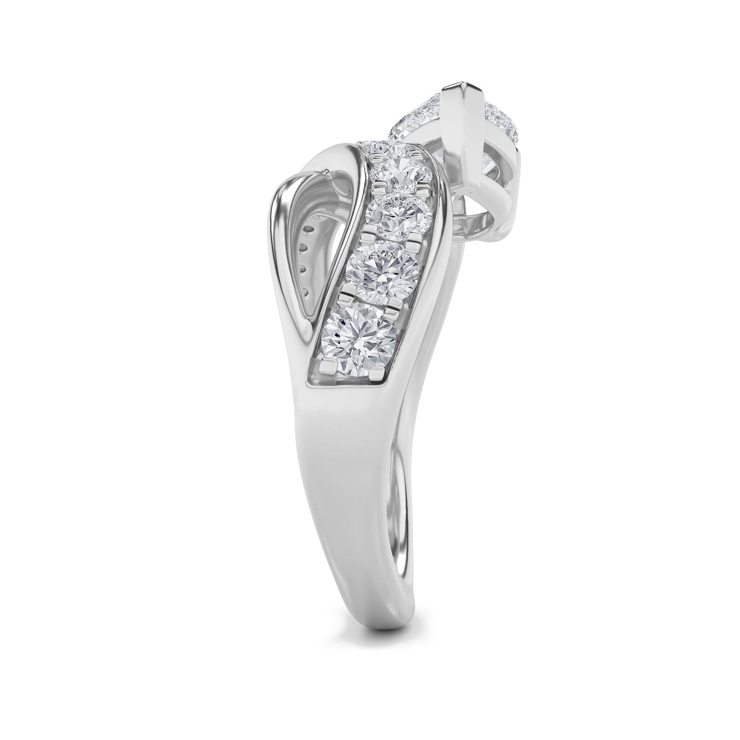 2Cttw Pear Shaped Lab Grown Diamond (F/VS) Fashion Accented Engagement Ring in 14K Gold