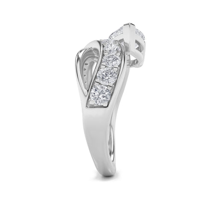 2Cttw Pear Shaped Lab Grown Diamond (F/VS) Fashion Accented Engagement Ring in 14K Gold