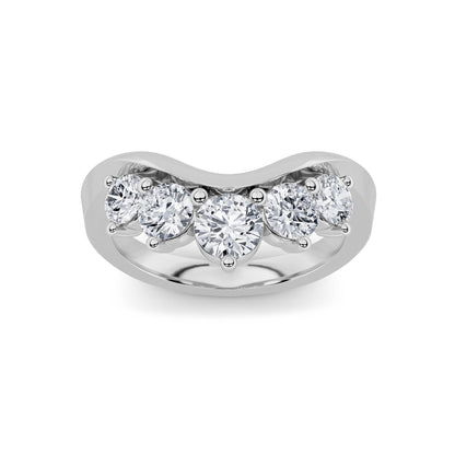 1Cttw Round Shaped Lab Grown Diamond (F/VS) Fancy Contour Ring in 14K Gold