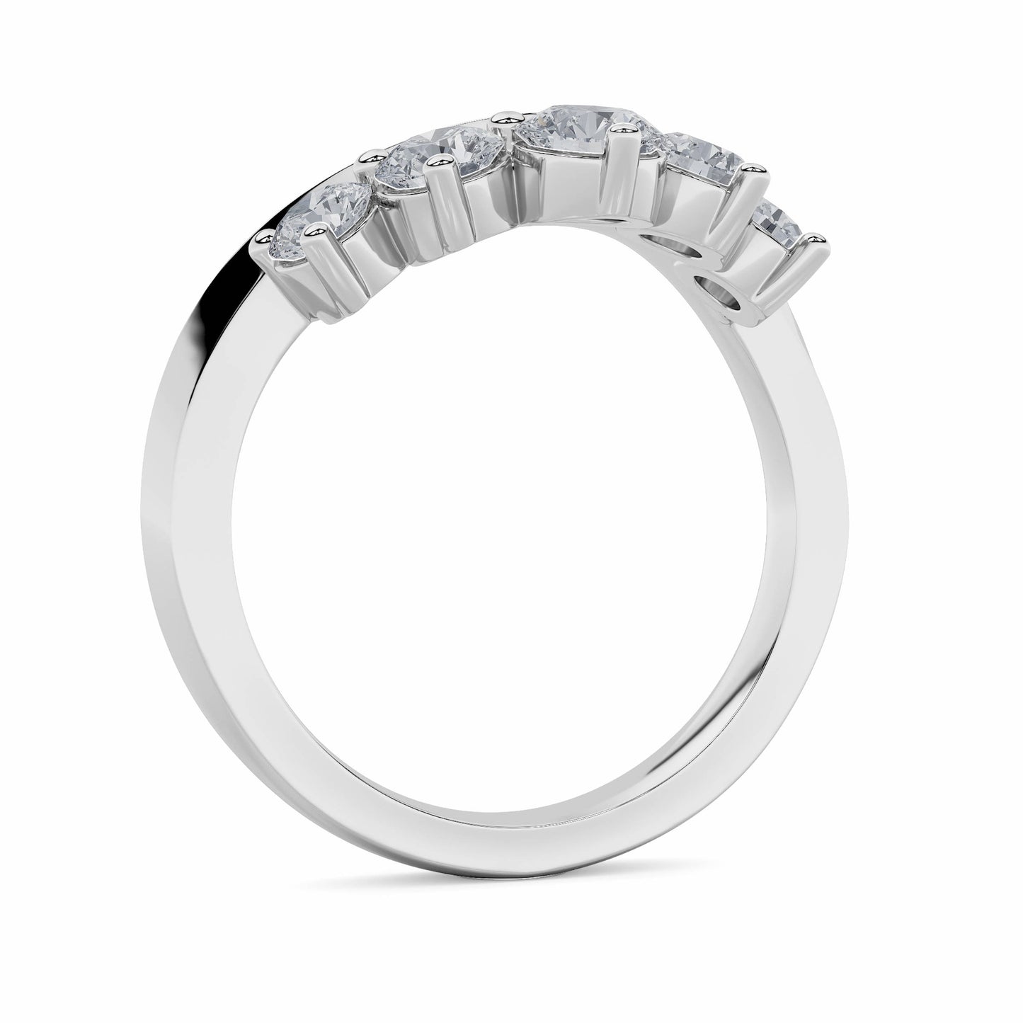 1Cttw Round Shaped Lab Grown Diamond (F/VS) Fancy Contour Ring in 14K Gold