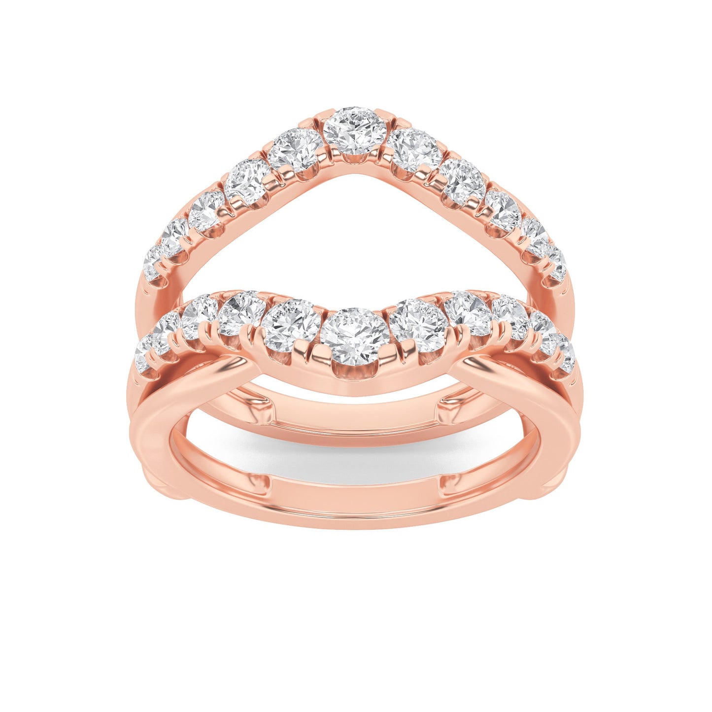 3Cttw Round Shaped Lab Grown Diamond (F/VS) Insert Jacket Ring in 14K Gold