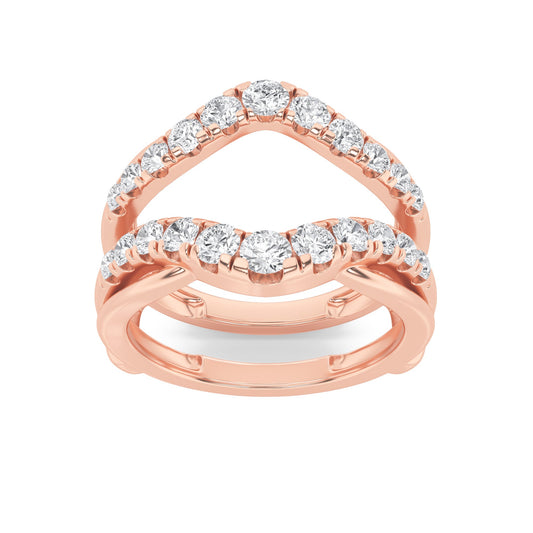 3Cttw Round Shaped Lab Grown Diamond (F/VS) Insert Jacket Ring in 14K Gold