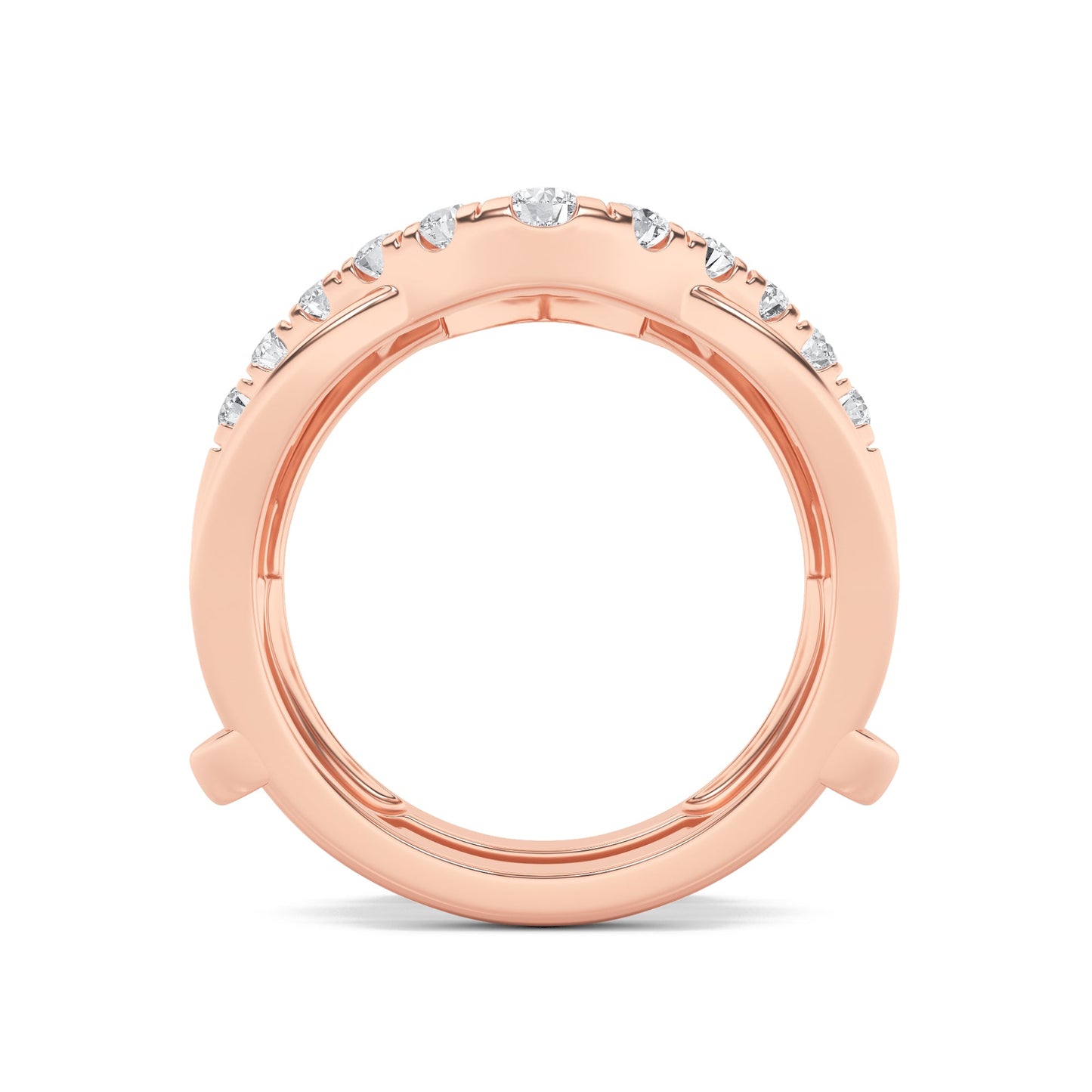 3Cttw Round Shaped Lab Grown Diamond (F/VS) Insert Jacket Ring in 14K Gold