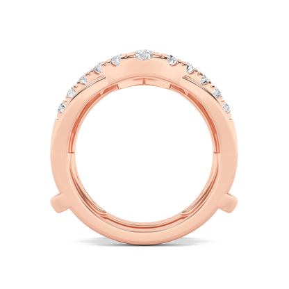 3Cttw Round Shaped Lab Grown Diamond (F/VS) Insert Jacket Ring in 14K Gold