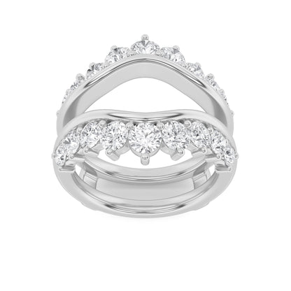 2Cttw Round Shaped Lab Grown Diamond (F/VS) Insert Jacket Ring in 14K Gold