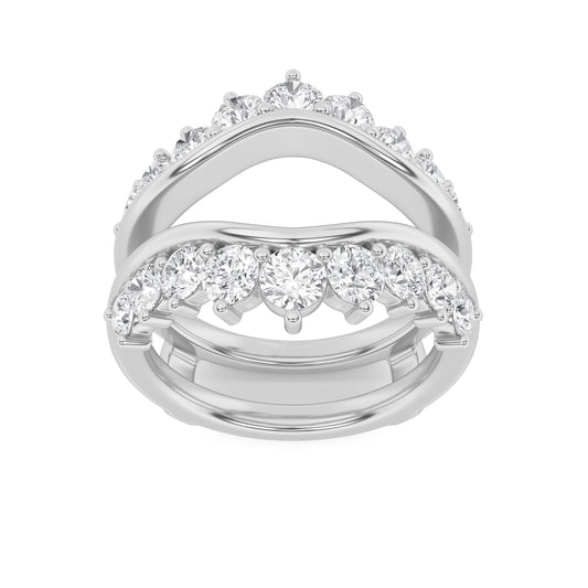 2Cttw Round Shaped Lab Grown Diamond (F/VS) Insert Jacket Ring in 14K Gold