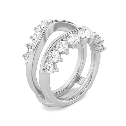 2Cttw Round Shaped Lab Grown Diamond (F/VS) Insert Jacket Ring in 14K Gold