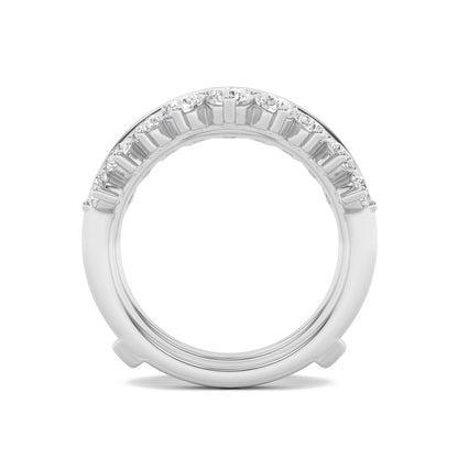 2Cttw Round Shaped Lab Grown Diamond (F/VS) Insert Jacket Ring in 14K Gold