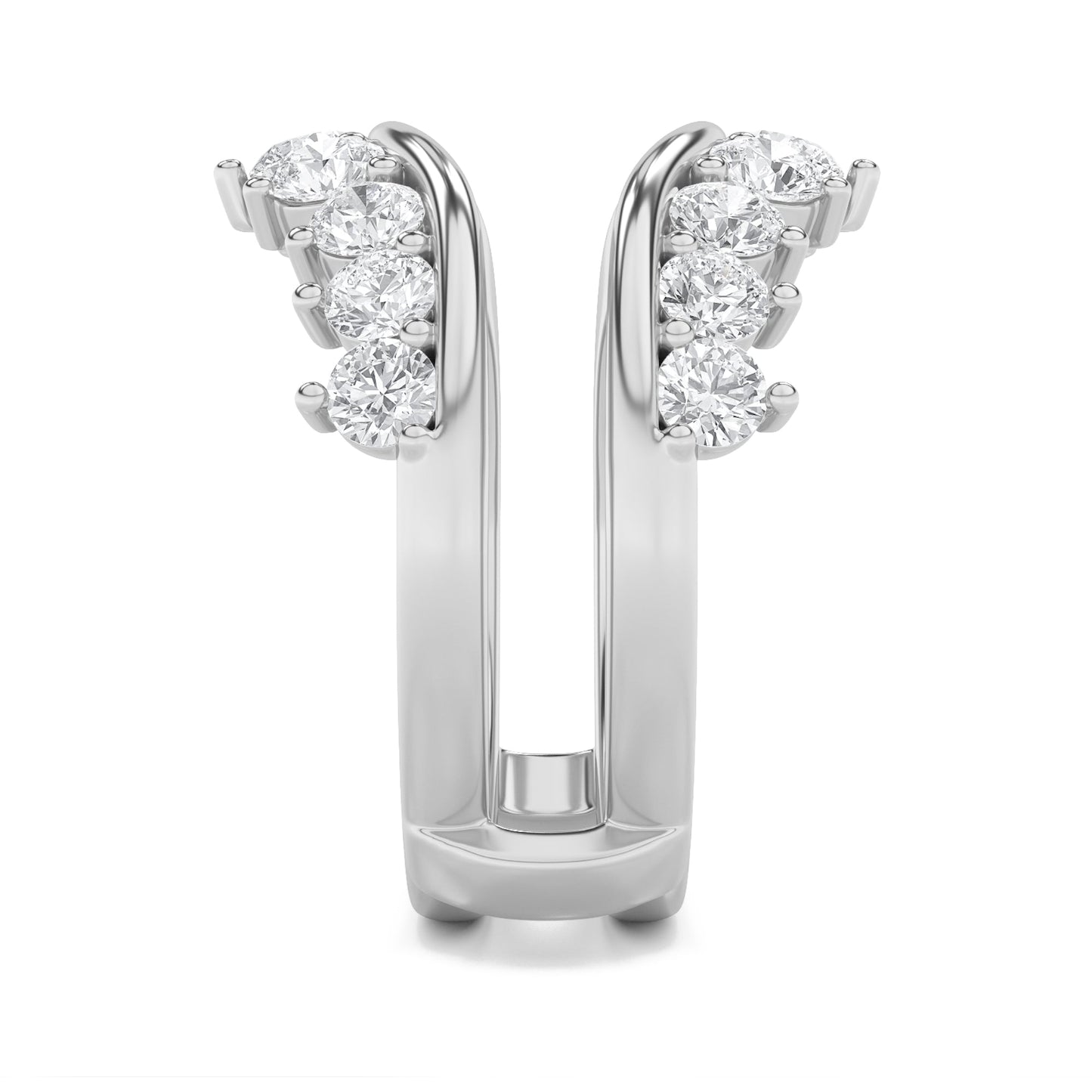 2Cttw Round Shaped Lab Grown Diamond (F/VS) Insert Jacket Ring in 14K Gold