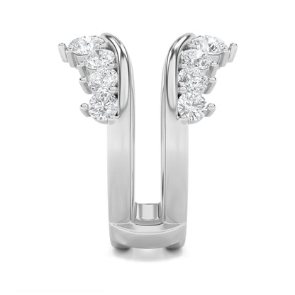 2Cttw Round Shaped Lab Grown Diamond (F/VS) Insert Jacket Ring in 14K Gold