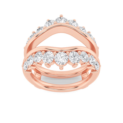 2Cttw Round Shaped Lab Grown Diamond (F/VS) Insert Jacket Ring in 14K Gold