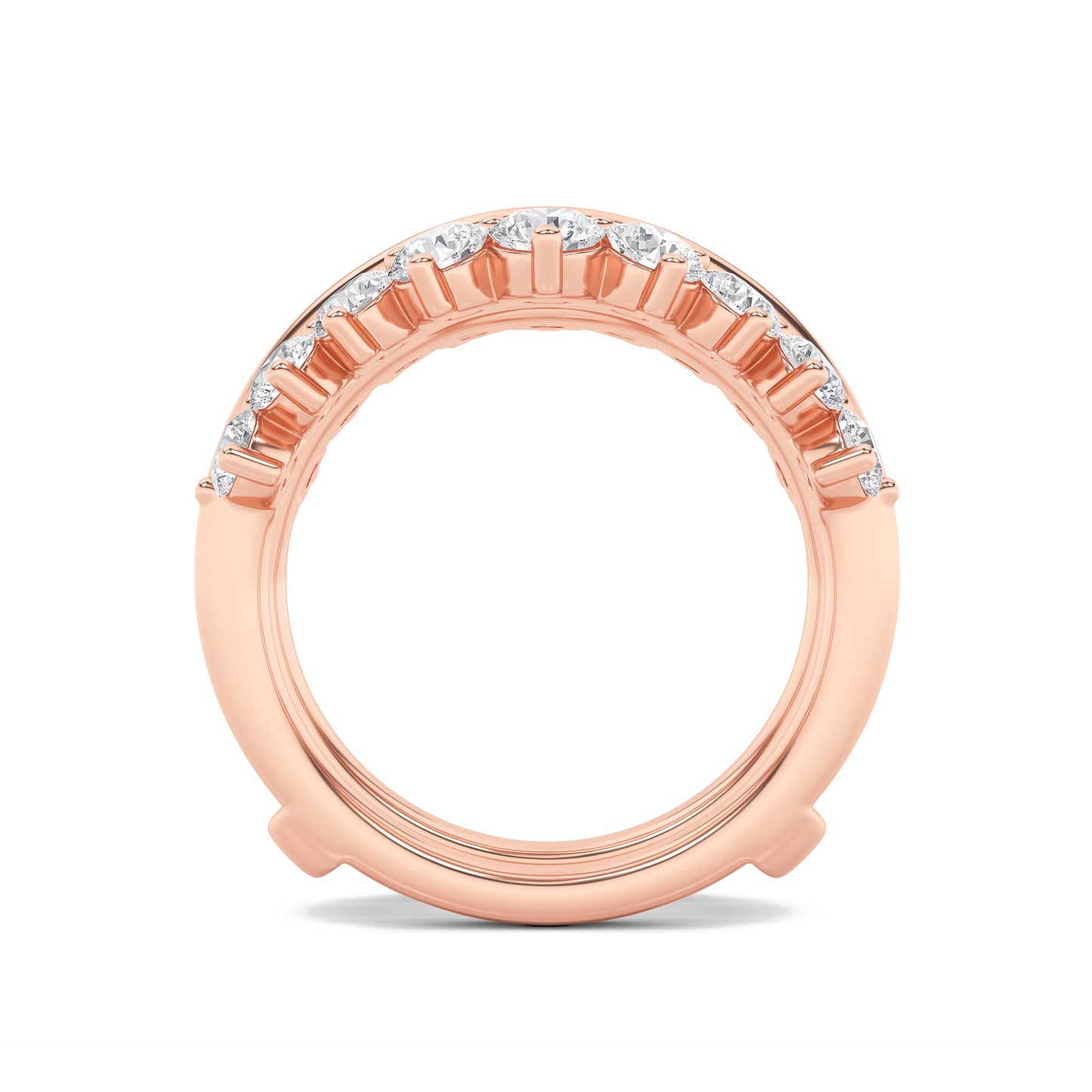 2Cttw Round Shaped Lab Grown Diamond (F/VS) Insert Jacket Ring in 14K Gold