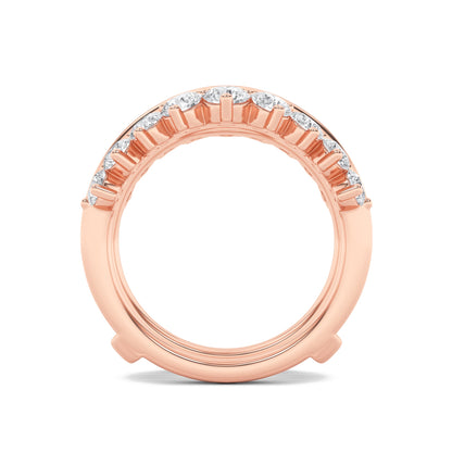 2Cttw Round Shaped Lab Grown Diamond (F/VS) Insert Jacket Ring in 14K Gold