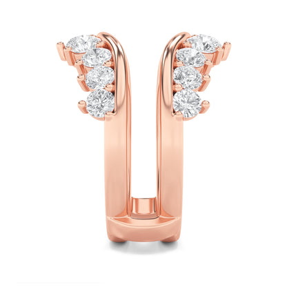 2Cttw Round Shaped Lab Grown Diamond (F/VS) Insert Jacket Ring in 14K Gold