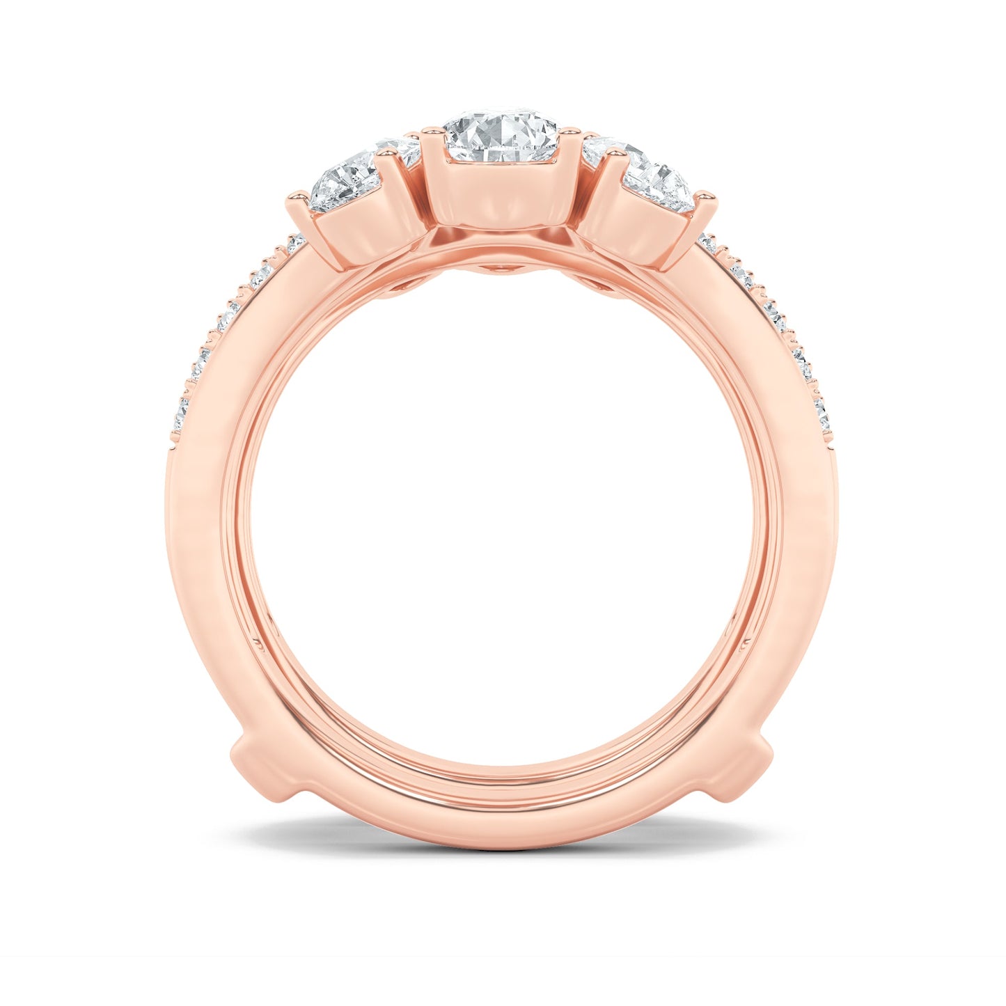 2Cttw Pear Shaped Lab Grown Diamond (F/VS) Insert Jacket Ring in 14K Gold