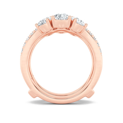 2Cttw Pear Shaped Lab Grown Diamond (F/VS) Insert Jacket Ring in 14K Gold