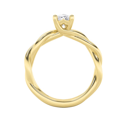 1Cttw Elongated Cushion Shaped Lab Grown Diamond (F/VS) Twisted Shank Solitaire Engagement Ring in 14K Gold